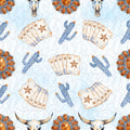 Denim & Leather Seamless PNG - Digital Download